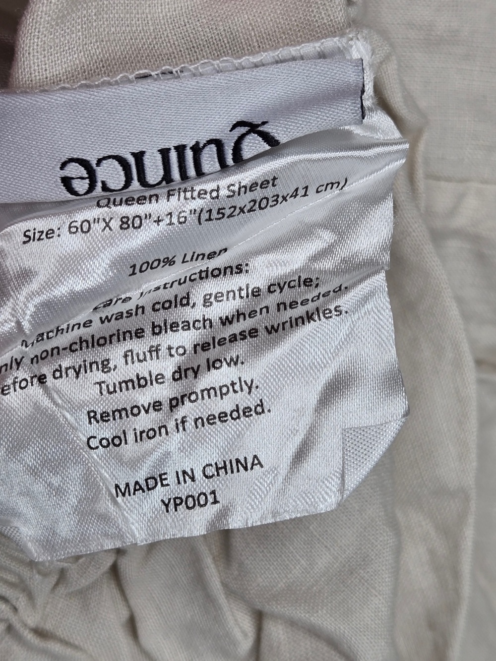 NWT QUINCE European Linen Fitted Sheet Set Queen Sand 8626 - Picture 7 of 10